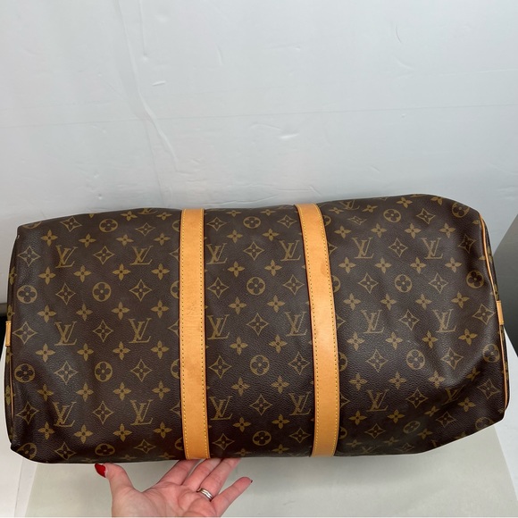 Louis Vuitton Keepall 45 Monogram Coated Canvas Travel Bag Duffle Weekender - Picture 9 of 14